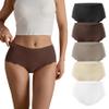 SHARICCA Seamless High Waisted Underwear for Women Cheeky Underwear Wave Edge No Show Bikini Panties Ribbed Panties Pack, 5P02, S view 1