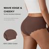 SHARICCA Seamless High Waisted Underwear for Women Cheeky Underwear Wave Edge No Show Bikini Panties Ribbed Panties Pack, 5P02, S view 4