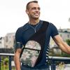 Sling Backpack for Women Men Crossbody Chest Bag Travel Peach And White Flowers Daypack Shoulder Bag for Hiking view 3
