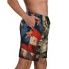 URVIP Men's US-Flag Animal Printed Shorts Athletic Casual Hawaiian Shorts Quick Dry Drawstring Beach Shorts Cat-16 M view 4