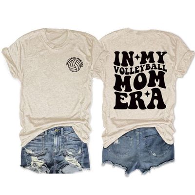 Volleyball Mom Tshirt for Women, in My Volleyball Mom Era Shirt Causal Loose Short Sleeve Crewneck Tee Top for Mama