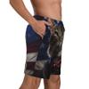 URVIP Men's US-Flag Animal Printed Shorts Athletic Casual Hawaiian Shorts Quick Dry Drawstring Beach Shorts Cat-12 L view 4