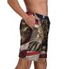 URVIP Men's US-Flag Animal Printed Shorts Athletic Casual Hawaiian Shorts Quick Dry Drawstring Beach Shorts Cat-01 S view 4