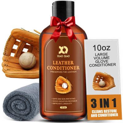 XQ XIAO QIAO Baseball Glove Oil & Leather Conditioning,10oz Deep Penetrating Formula Softens Restores Protects All Leather Mitts, Non-Toxic Non-Greasy Easy-Apply Lotion for Break-in Long-Term Care