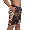 URVIP Men's US-Flag Animal Printed Shorts Athletic Casual Hawaiian Shorts Quick Dry Drawstring Beach Shorts Cat-02 M view 4
