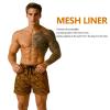 GINGTTO Mens Swimming Trunks 5 Inch with Pockets Beach Shorts for Men Summer Elastic Waist Zebra Stripe S Orange Black view 4