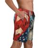 URVIP Men's US-Flag Animal Printed Shorts Athletic Casual Hawaiian Shorts Quick Dry Drawstring Beach Shorts Cat-17 XL view 4