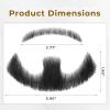 Wodelanle Fake Beard Realistic Mustache 100% Human Hair Full Hand Tied Facial Hair Black Fake Mustache Goatee Lace Invisible Fake Beards for Entertainment Party Drama Movie Makeup view 2