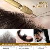 Wodelanle Fake Beard Realistic Mustache 100% Human Hair Full Hand Tied Facial Hair Black Fake Mustache Goatee Lace Invisible Fake Beards for Entertainment Party Drama Movie Makeup view 4