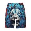 URVIP Men's US-Flag Animal Printed Shorts Athletic Casual Hawaiian Shorts Quick Dry Drawstring Beach Shorts Lion-01 XXL view 1
