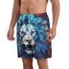 URVIP Men's US-Flag Animal Printed Shorts Athletic Casual Hawaiian Shorts Quick Dry Drawstring Beach Shorts Lion-01 XXL view 3