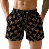 GINGTTO Mens Bathing Suit Swim Trunks Black Funny Swim Shorts Men 5 Inch Inseam Paisley Pattern L view 1