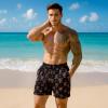 GINGTTO Mens Bathing Suit Swim Trunks Black Funny Swim Shorts Men 5 Inch Inseam Paisley Pattern L view 3