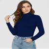 YOGINGO Women's Long Sleeve Turtleneck Top Slim Fit Lightweight Soft Stretch Thermal Base Layer Shirt Mock Neck Layering Tee Fall Winter Casual view 2