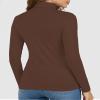 YOGINGO Women's Long Sleeve Turtleneck Top Slim Fit Lightweight Soft Stretch Thermal Base Layer Shirt Mock Neck Layering Tee Fall Winter Casual view 4