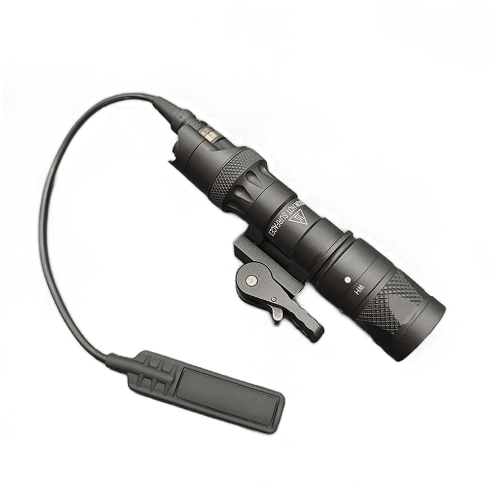 AWETHE Tactical Flashlight M323V, 500 Lumen LED Light, Strobe Scout Hunting Light, with Remote Pressure Switch Pad & QD Flashlight Mount, Black