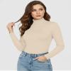 YOGINGO Women's Long Sleeve Turtleneck Top Slim Fit Lightweight Soft Stretch Thermal Base Layer Shirt Mock Neck Layering Tee Fall Winter Casual view 2