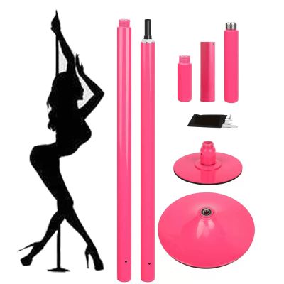 JYDQMOLS Portable Dance Pole Home Fitnes 7.3ft-9ft Adjustable Height Fitness Pole, 45mm Portable Removable Spinning Static Dancing Pole Kit for Home/Bedroom/Apartment, Loading 200kg/ 440lbs