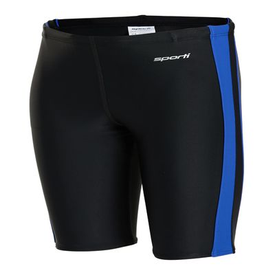 Sporti Boys' Athletic Swim Jammers, Piped Splice - Black/Royal - 22