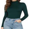 YOGINGO Women's Long Sleeve Turtleneck Top Slim Fit Lightweight Soft Stretch Thermal Base Layer Shirt Mock Neck Layering Tee Fall Winter Casual view 1