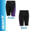 Sporti Boys Swim Jammer Swimsuit  HydroLast Splice Athletic Swimming Shorts, Chlorine-Resistant 4-Way Stretch, UPF 50+, Drawstring, Youth Competitive Team Suit - Black/Bright Purple - 24 view 4