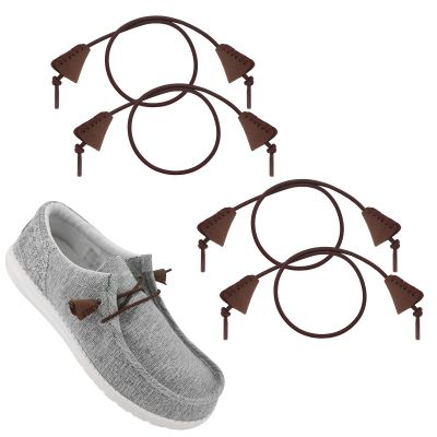 UamGlsob 2Pairs Elastic Shoelaces for Hey Dude Shoes, No Tie Bungee Stretchy Shoe Laces, Strings Replacement Stretch Laces (Brown, 16"/40cm)