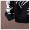 SHENHE Boy's Graphic Skeleton Print Button Down V Neck Long Sleeve Halloween Cardigan Black and White 11-12Y view 3