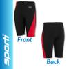 Sporti Boys Swim Jammer Swimsuit HydroLast Splice Athletic Swimming Shorts, Chlorine-Resistant 4-Way Stretch, UPF 50+, Drawstring, Youth Competitive Team Suit - Black/Red - 22 view 4