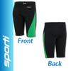 Sporti Boys Swim Jammer Swimsuit HydroLast Splice Athletic Swimming Shorts, Chlorine-Resistant 4-Way Stretch, UPF 50+, Drawstring, Youth Competitive Team Suit - Black/Kelly Green - 22 view 4