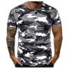 RTRDE T Shirt, Camouflage T-Sports Fitness Short Sleeve Military Camo Crewneck Shirts Mens Casual Slim Fit Shirts Workout (XL, Gray) view 1