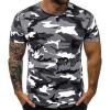 RTRDE T Shirt, Camouflage T-Sports Fitness Short Sleeve Military Camo Crewneck Shirts Mens Casual Slim Fit Shirts Workout (XL, Gray) view 2