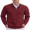 COOFANDY Mens 1/4 Zip Pullover Long Sleeve Slim Fit Sweaters Casual Dress Sweaters Polo Sweater Wine Red Medium view 1