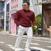 COOFANDY Mens 1/4 Zip Pullover Long Sleeve Slim Fit Sweaters Casual Dress Sweaters Polo Sweater Wine Red Medium view 4