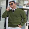 COOFANDY Mens Zipper Sweater Slim Fit Casual Dress Sweaters Pullovers Long Sleeve Golf Sweater Army Green X-Large view 2