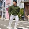 COOFANDY Mens Zipper Sweater Slim Fit Casual Dress Sweaters Pullovers Long Sleeve Golf Sweater Army Green X-Large view 3