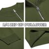 COOFANDY Mens Zipper Sweater Slim Fit Casual Dress Sweaters Pullovers Long Sleeve Golf Sweater Army Green X-Large view 4