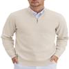 COOFANDY Mens Zipper Sweater Slim Fit Casual Dress Sweaters Pullovers Long Sleeve Golf Sweater Cream X-Large view 1
