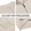 COOFANDY Mens Zipper Sweater Slim Fit Casual Dress Sweaters Pullovers Long Sleeve Golf Sweater Cream X-Large view 4