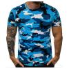 RTRDE Shirts Men Casual, Camouflage T-Shirt Sports Fitness Short Sleeve Military Camo Crewneck Shirts Big Shirts Workout (XXL, Sky Blue) view 1
