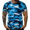 RTRDE Shirts Men Casual, Camouflage T-Shirt Sports Fitness Short Sleeve Military Camo Crewneck Shirts Big Shirts Workout (XXL, Sky Blue) view 2