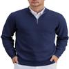 COOFANDY Mens Zipper Sweater Slim Fit Casual Dress Sweaters Pullovers Long Sleeve Golf Sweater Navy Blue X-Large view 1
