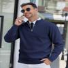 COOFANDY Mens Zipper Sweater Slim Fit Casual Dress Sweaters Pullovers Long Sleeve Golf Sweater Navy Blue X-Large view 2