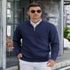 COOFANDY Mens Zipper Sweater Slim Fit Casual Dress Sweaters Pullovers Long Sleeve Golf Sweater Navy Blue X-Large view 3