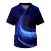 RTRDE Casual Shirts for Men, Graphic Tees Casual Work Tshirts with Pockets Man T Shirt Tee Mens Scrub Tops (4XL, Blue) view 1