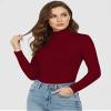 YOGINGO Women's Long Sleeve Turtleneck Top Slim Fit Lightweight Soft Stretch Thermal Base Layer Shirt Mock Neck Layering Tee Fall Winter Casual view 2