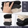 coclothy Socks for Women/Mens - 3 Pairs Winter Socks Cold Weather Thick Cozy Knit Warm Womens Sock, Black+Beige+Beige view 3