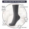 coclothy Socks for Women/Mens - 3 Pairs Winter Socks Cold Weather Thick Cozy Knit Warm Womens Sock, Black+Beige+Beige view 4
