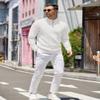 COOFANDY Mens 1/4 Zip Pullover Long Sleeve Slim Fit Sweaters Casual Dress Sweaters Polo Sweater White Medium view 4