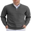COOFANDY Sweaters for Men Knitted Quarter Zip Up Pullover Mock Neck Business Casual Sweater Charcoal Gray 3X-Large view 1