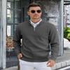COOFANDY Sweaters for Men Knitted Quarter Zip Up Pullover Mock Neck Business Casual Sweater Charcoal Gray 3X-Large view 3
